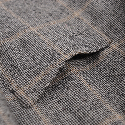 Pre-owned D'avenza Heather Gray Layered Check Soft Wool-cashmere Sport Coat 40r (eu 50)