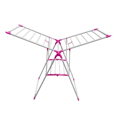 Pink Clothes Drying Laundry Folding Rack Hanger Dryer Indoor Outdoor...