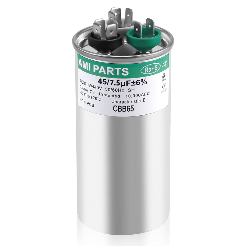 CBB65B 45+7.5Uf 370V 440V Capacitor for Heat Pump Condenser Fan Air Conditioner