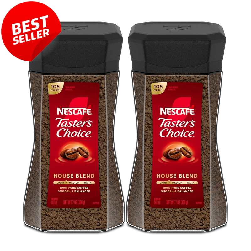 Nescafe Instant Coffee House Blend Light Medium Roast 2x7 Oz Jars - US