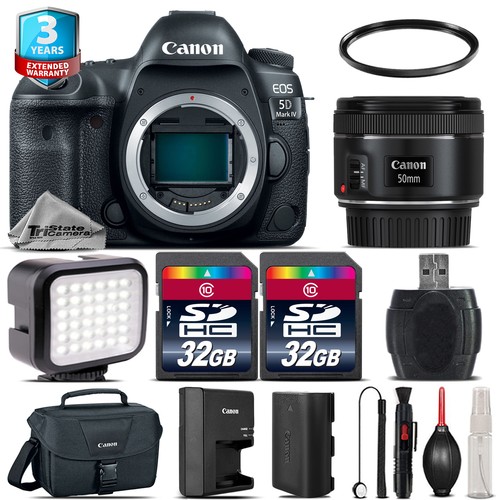 Canon EOS 5D Mark IV Camera + 50mm 1.8 STM + LED Light +Case