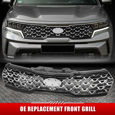 Для 21-23 моделей Sorento EX LX S SX HYBRID EX/S Серебристо-серая передняя верхняя решетка радиатора в стиле OE