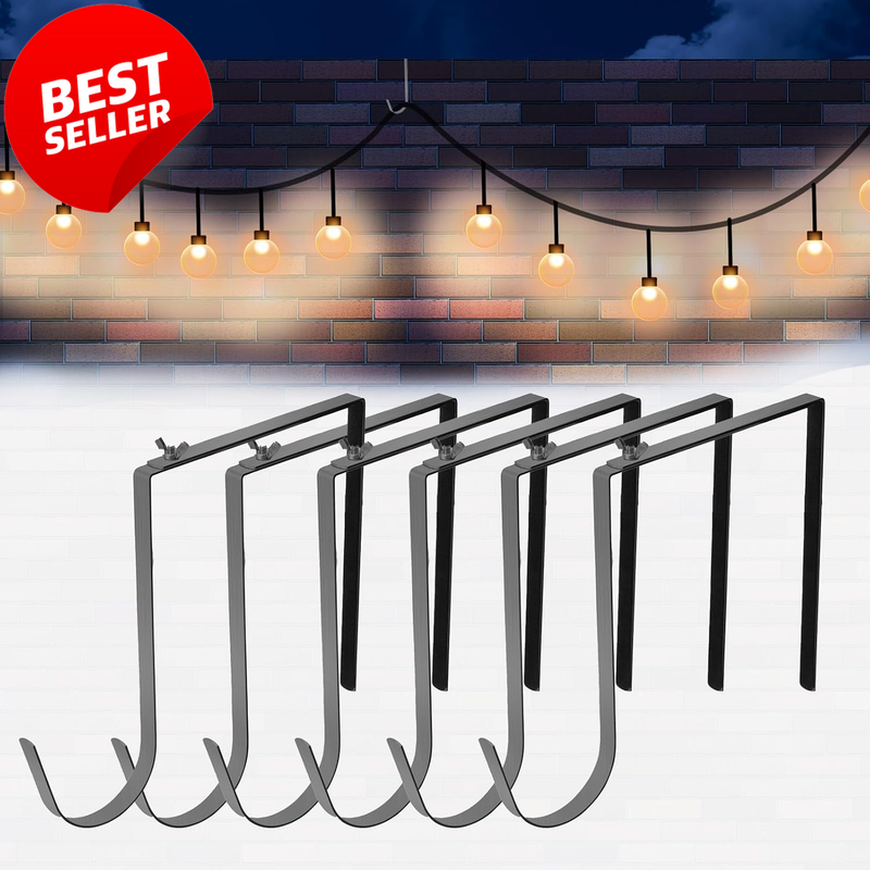 Adjustable String Light Hangers No Drill Fence Wall Hooks 6Pk 6-11in - US