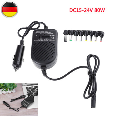 Universal KFZ Ladegerät Für Laptop Notebook Auto Zigarettenanzünder 12V- 24V 80W
