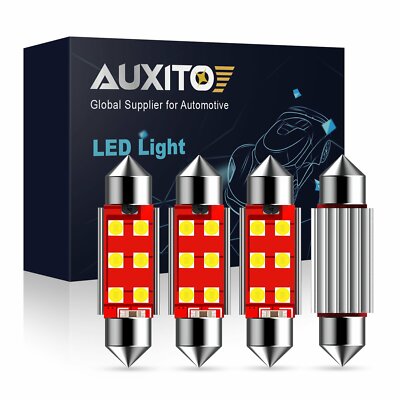 4X Super White 41MM 6 Chips COB Festoon Dome Map LED Light Roof Bulb 211-2 578