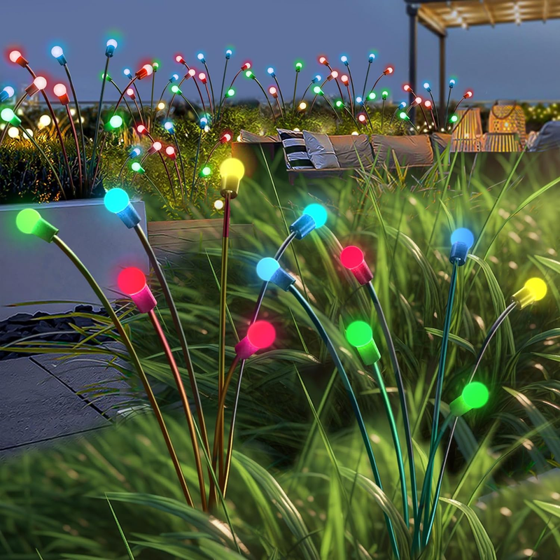 Solar Firefly Lights 2-Pack Waterproof Outdoor Christmas Party Decor Yard Light