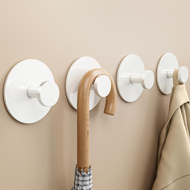 Adhesive Wall Hook for Coat and Towel: Extra Sticky 12 LB (Max), Stainless Coat