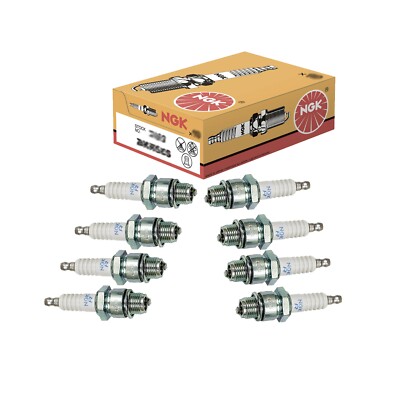 NGK Set of 8 Standard Nickel Spark Plugs Gap 0.028'' Removable Nut BR8HS / 4322