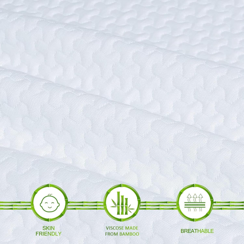 3 Inch Mattress Topper Cover Full (Only Cover) Cooling Bamboo Rayon Zippered Cov