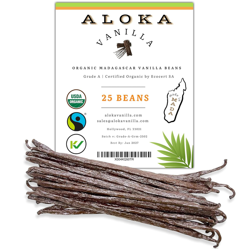 25 Count Organic Madagascar Vanilla Beans – Grade a Bourbon Pods | Gourmet Whol