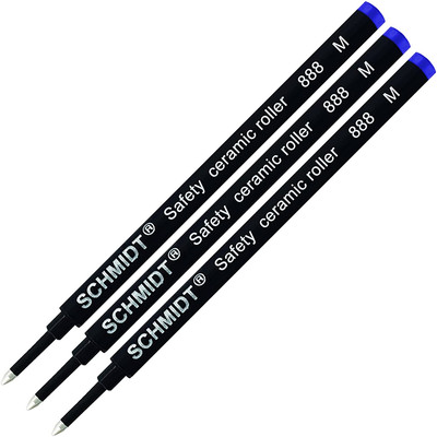 3 Pack - Blue- 888 Medium Rollerball Refill