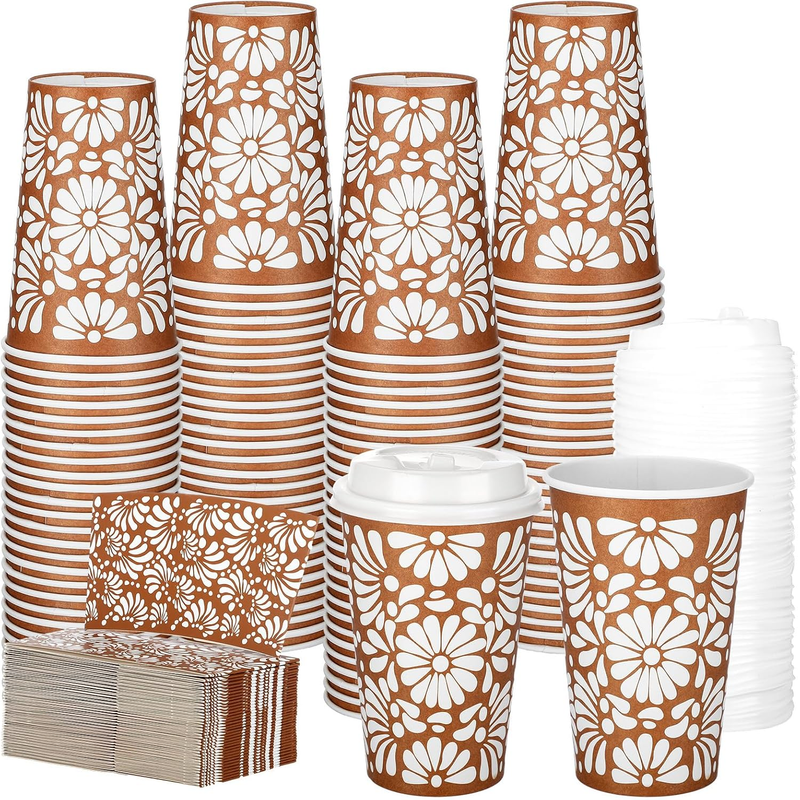 50 Sets 12Oz Cielito Lindo Cups Mexican Paper Cup Copas De Barro Disposable Fies