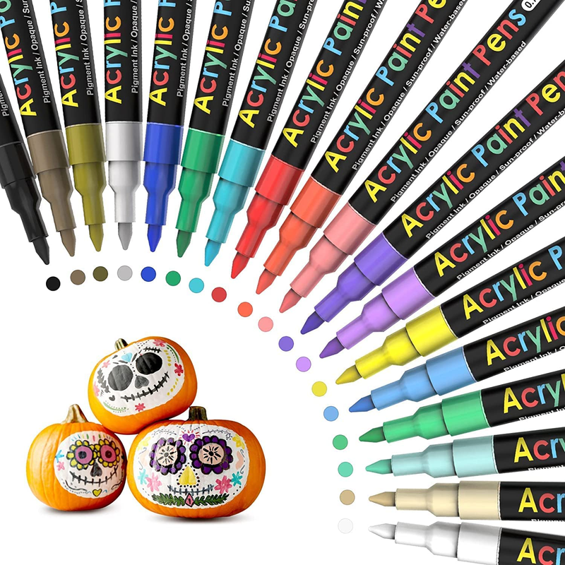 Set Of 18: Fine Point Paint Pens For Rock Paint