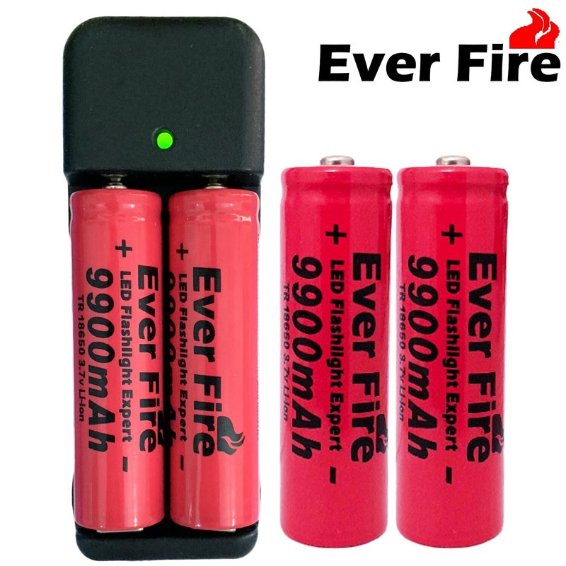 9800mAh Li-ion 3.7V Rechargeable Batteries for Flashlight Headlamp 4X Batteries18650 Battery button top