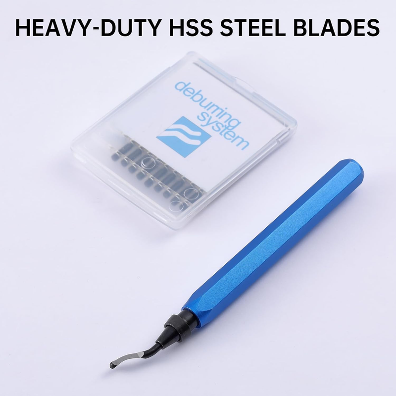 2 Pcs Deburring Tool +10 Pcs BS1010 High Speed Steel Blades for Metal Resin PVC