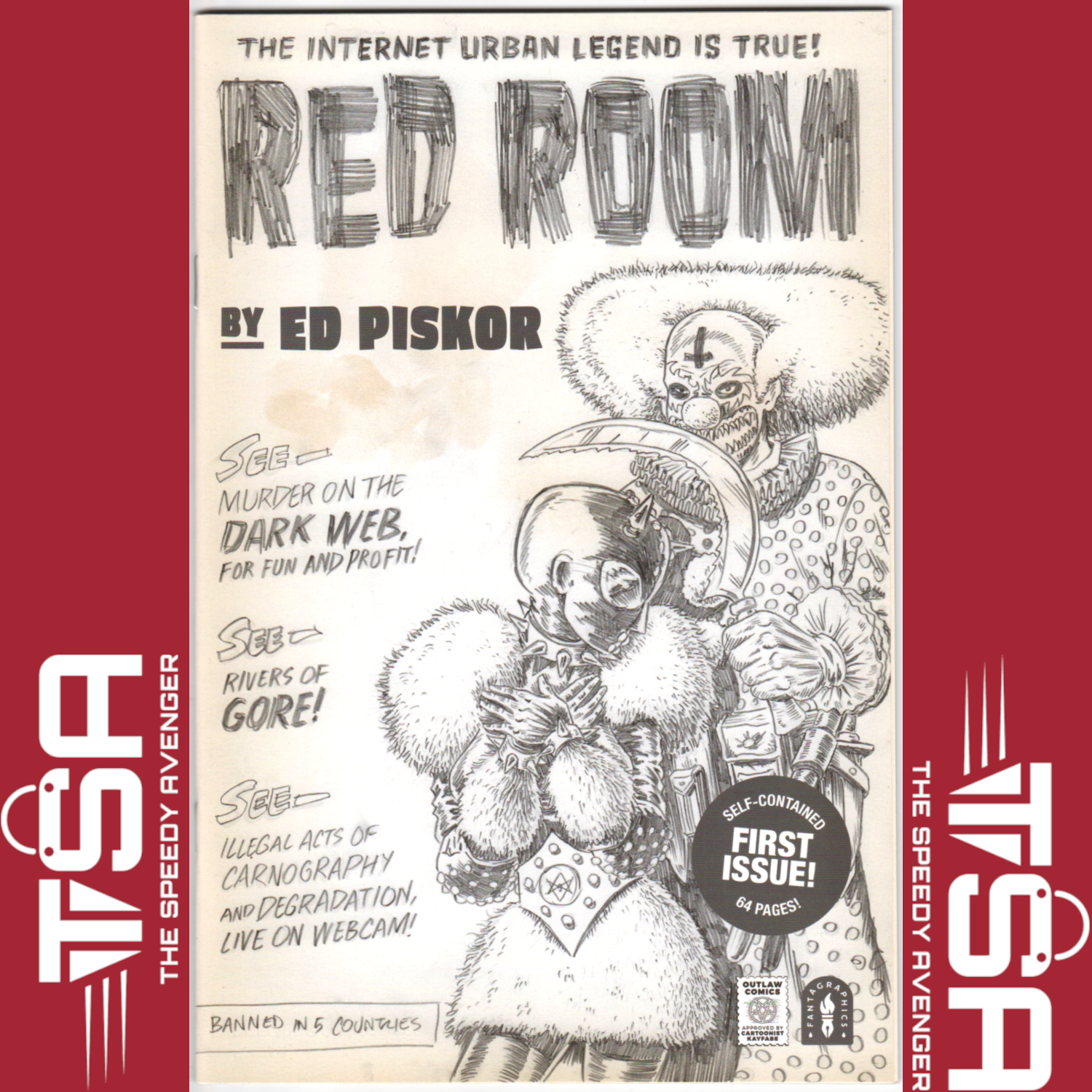 RED ROOM #1 Ed Piskor Second 2nd Printing Sketch Cover Variant Fantagraphics