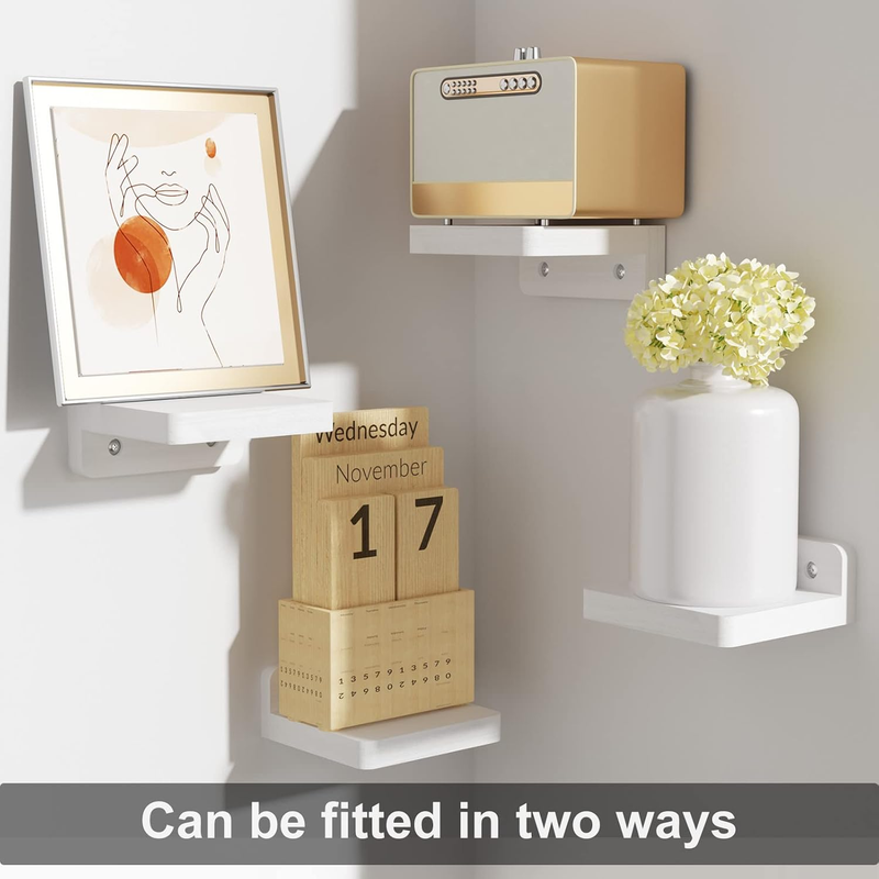 Small Floating Shelves Wall Mounted, 4 Inch Wood Shelf for Decoration and Storag