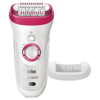 Braun Silk-épil 9 9-521 Women's Epilator, Electric Hair Removal White/Pink