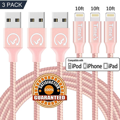 3 Pack Fast Charger USB Cable For iPhone 6 7 8Plus iPhone XR Xs Max 11 12 13 Pro