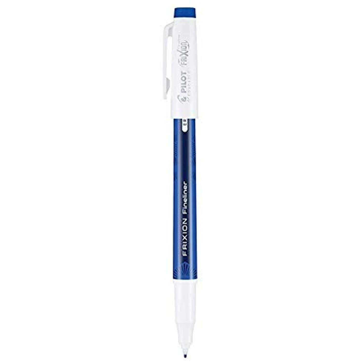 (12) PILOT Frixion Fineliner Erasable Marker Pens Fine 12 Count Blue Ink (12147)