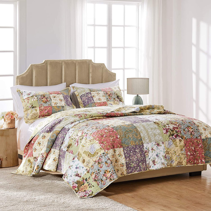 Greenland Home Blooming Prairie Cotton Patchwork Quilt Set, 