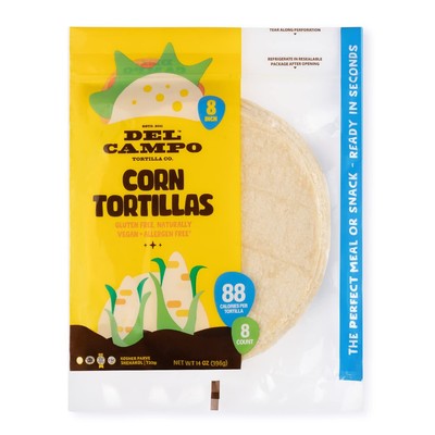 Del Campo Soft Corn Tortillas   8 Inch Round. 100% Delicious Gluten Free and ...