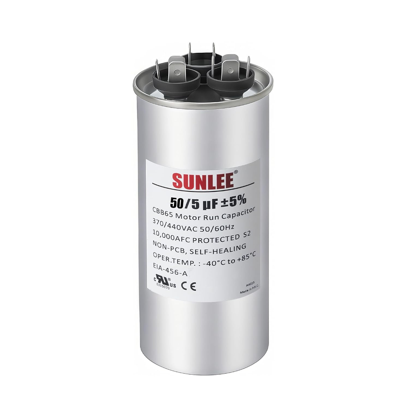 Capacitor 50/5 Uf 370V 440V for HVAC Air Conditioner Condenser CBB65 Round