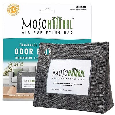 Moso Natural Air Purifying Bag 600g. Odor Eliminator for Kitchen Bedroom Pets