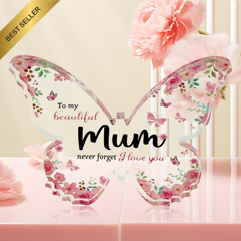 Gifts for Mum:Beautiful Butterfly-Shaped Plaque,Thoughtful Gifts from Daughter S