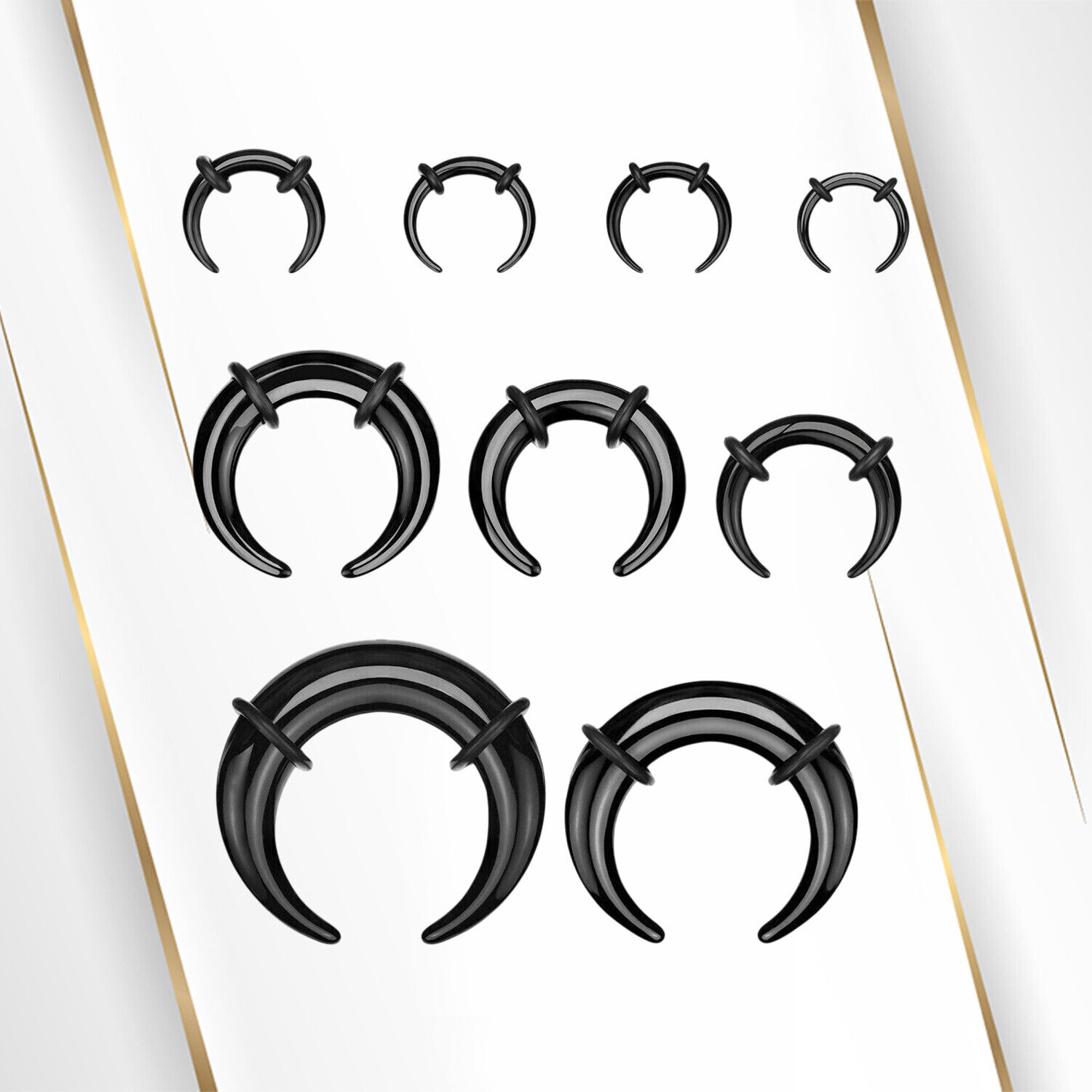 Septum Pincher Black Acrylic Crescent Tapers Bull Stretchers Septum Pincher Black Acrylic Crescent Tapers Bull Stretchers