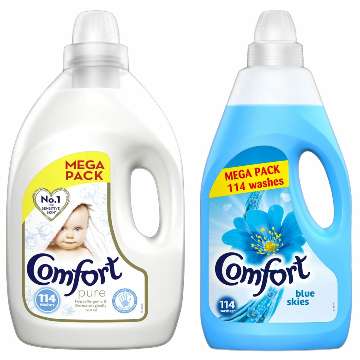 2 Pack Comfort Softener Fabric Conditioner, Pure or Blue Skies, 114 Wash, 4L eBay