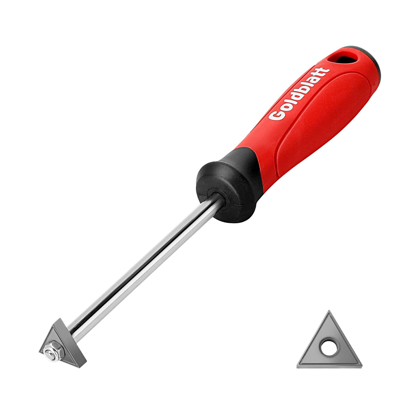 Grout Removal Tool with Replacement Carbide Tip, Ergonomic Soft‑Grip Scraper, Pr