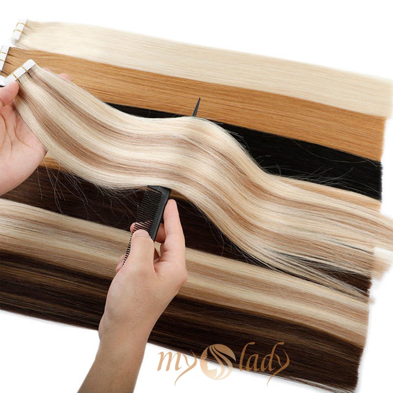 Balayage Tape In 100% Real Remy Human Hair Extensions Skin Weft Thick Full Head