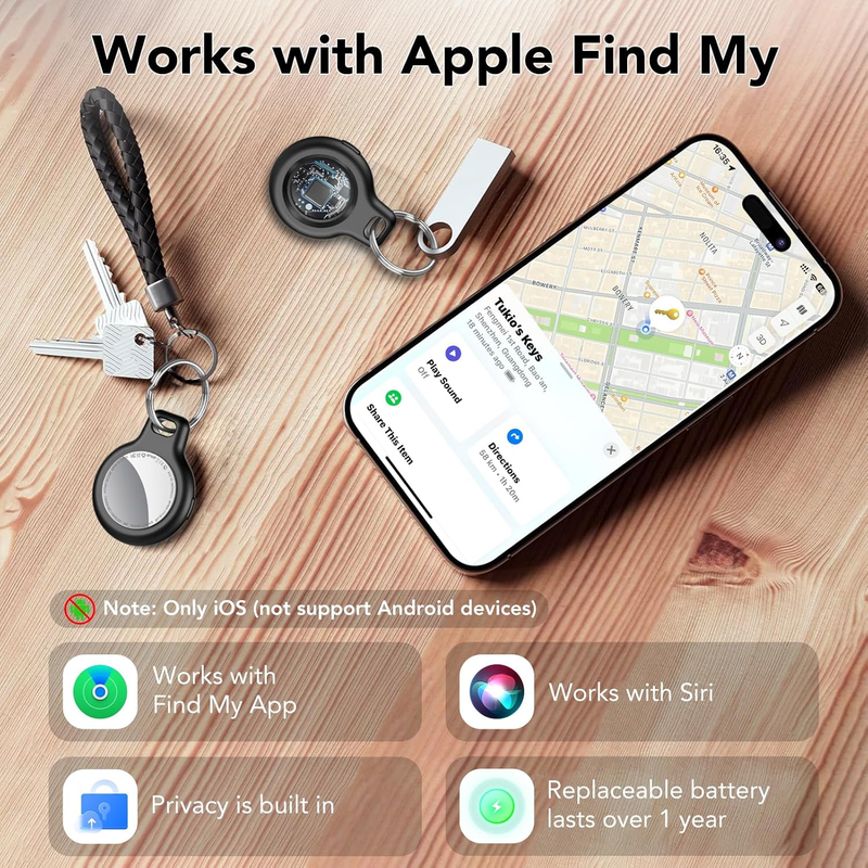 2025 New [Apple MFi Certified] (iOS Only) Air Tracker Tags-4 Pack, Bluetooth Tra