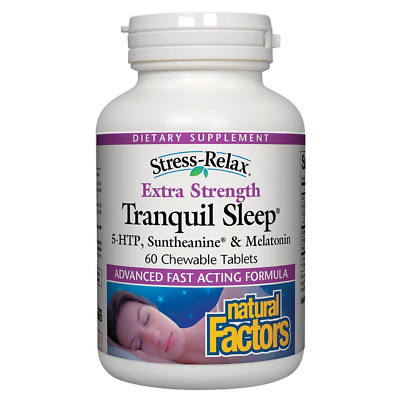 Natural Factors Stress-Relax Extra Strength Tranquil Sleep, 60 Chewable Tablets