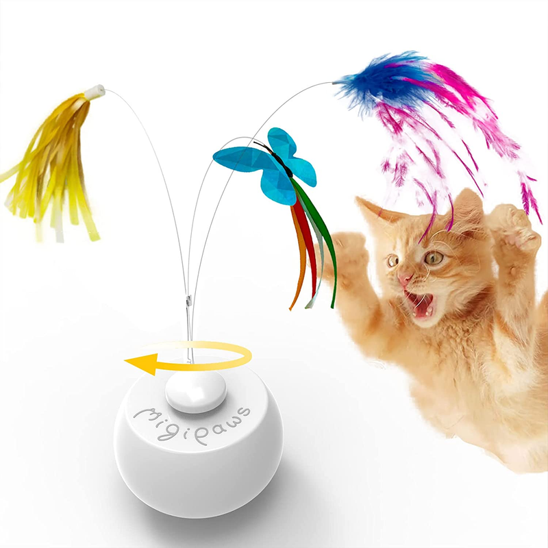 Interactive Butterfly Feather Mice Spin With Smart Rolling Bal