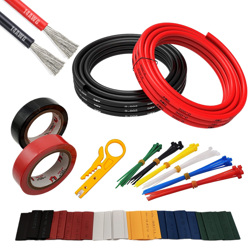 14AWG High and Low Temperature Resistant Silicone Electric Wire Cable Kit Flexib