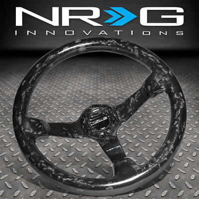 РУЛЕВОЕ КОЛЕСО NRG 350 ММ С 3 ГЛУБОКИМИ ЧАШАМИ И 6 ОТВЕРСТИЯМИ ИЗ КОВАНОГО УГЛЕРОДНОГО ВОЛОКНА, 3-СПИЦЕВОЕ РУЛЕВОЕ КОЛЕСО ЧЕРНОГО ЦВЕТА