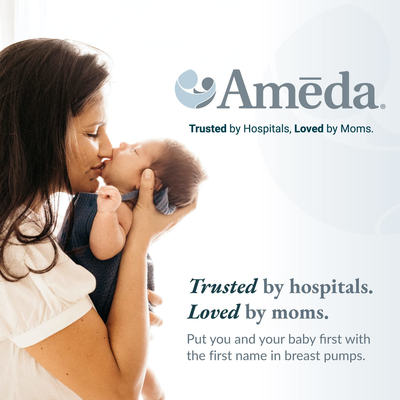 Ameda Breastmilk Storage Bottles with Lock-Tight Cap | 4.4 Ounce Breast Milk for