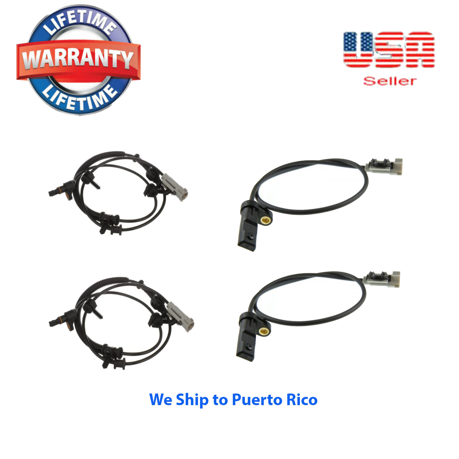 Set 4 ABS Speed Sensor Front & Rear fit:2006-2010 Jeep Commander Grand Cherokee 