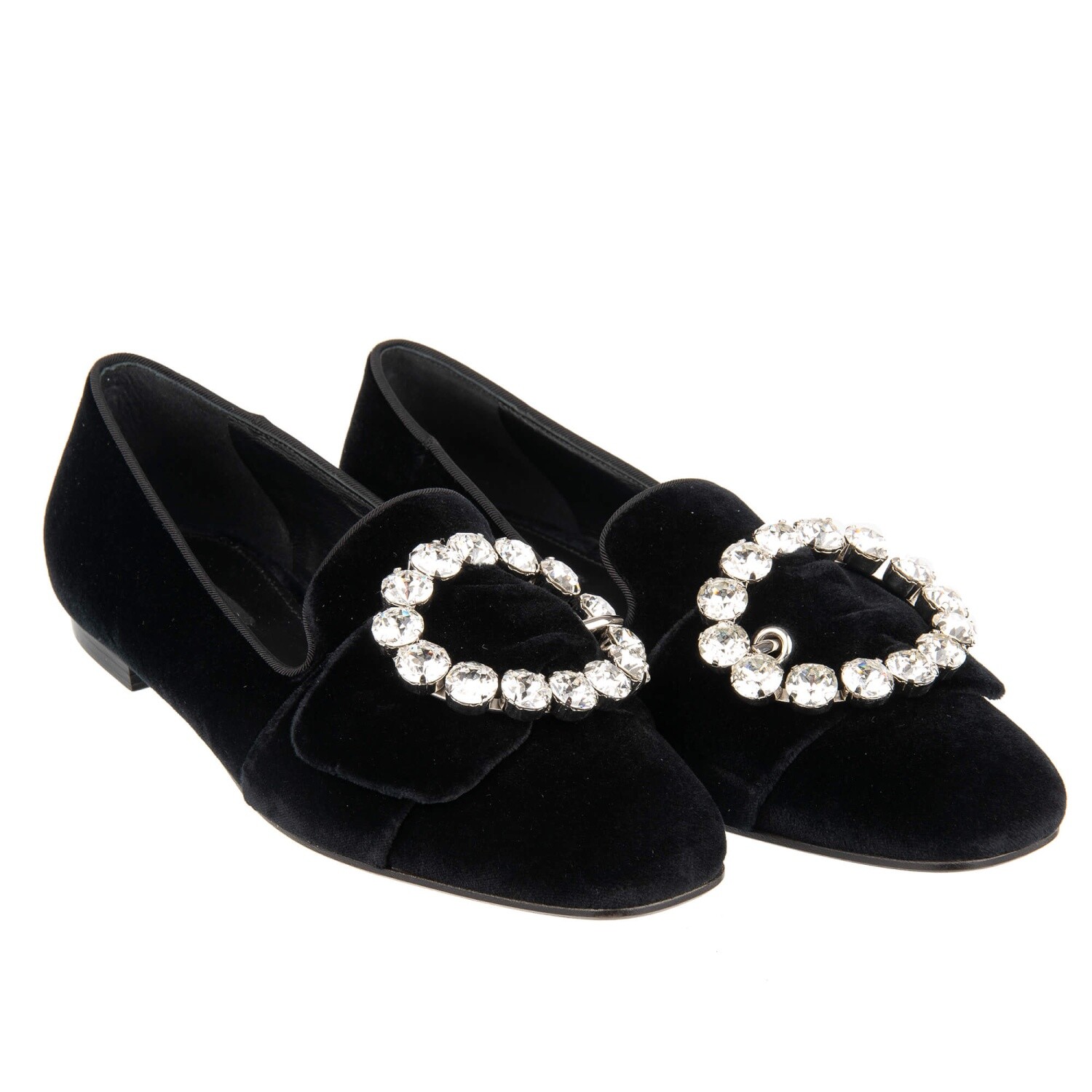 

Dolce - Gabbana Бархатные лоферы Балетки Брошь Jackie Crystal Черный 09361, Jackie
