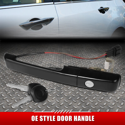 ДЛЯ 90-92 VW PASSAT ЧЕРНАЯ ТЕКСТУРИРОВАННАЯ РУЧКА ТЯГИ ПЕРЕДНЕЙ ЛЕВОЙ ДВЕРИ + ЦИЛИНДР ЗАМКА + КЛЮЧ