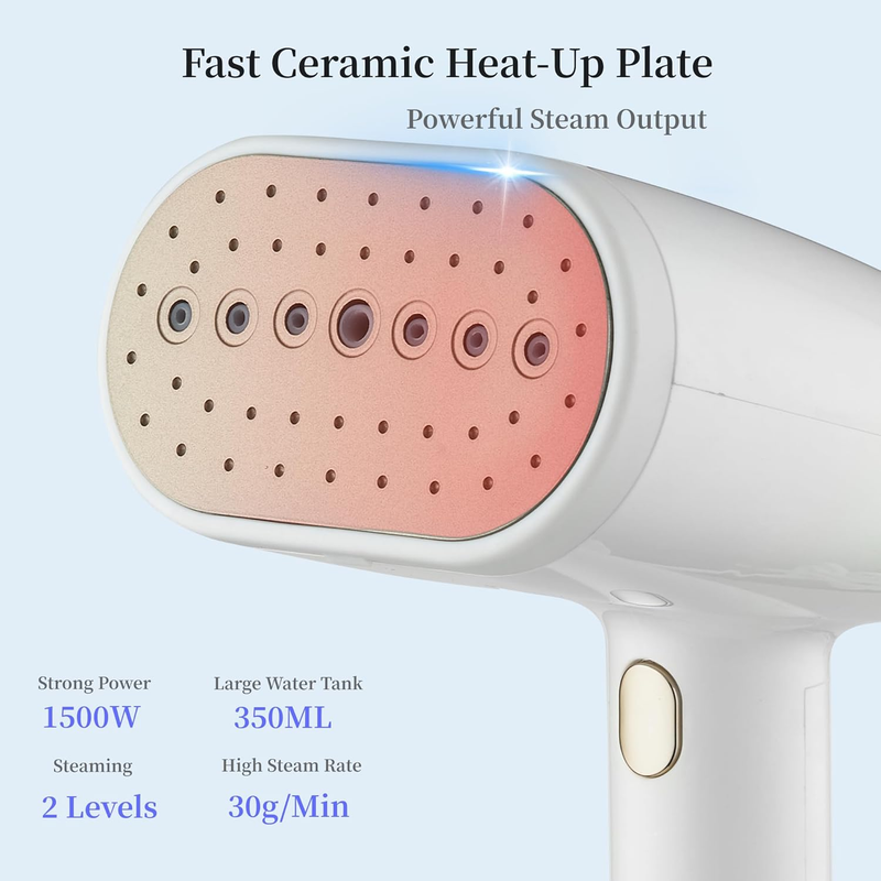 Steamer for Clothes, Handheld Garment Steamer 1500W, Portable Fabric Steamer wit