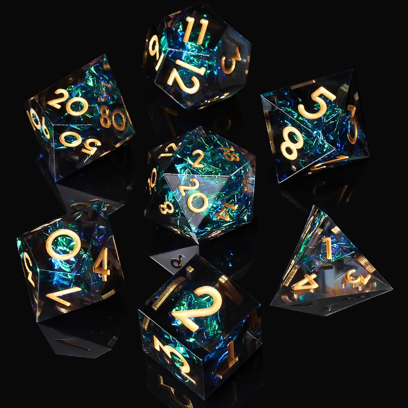 DND Dice Set, 7-Piece Polyhedral Dice in Gift Box for Dungeons & Dragons, Pathfi