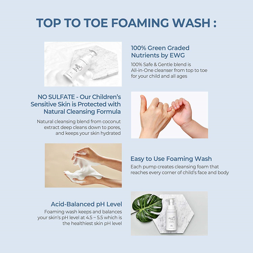 Like I'm 5 Top to Toe Foaming Wash for Infant, Baby, Children Top To Toe Foaming