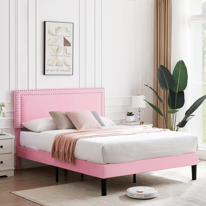 With Height Adjustable Upholstered Headboard, Moder