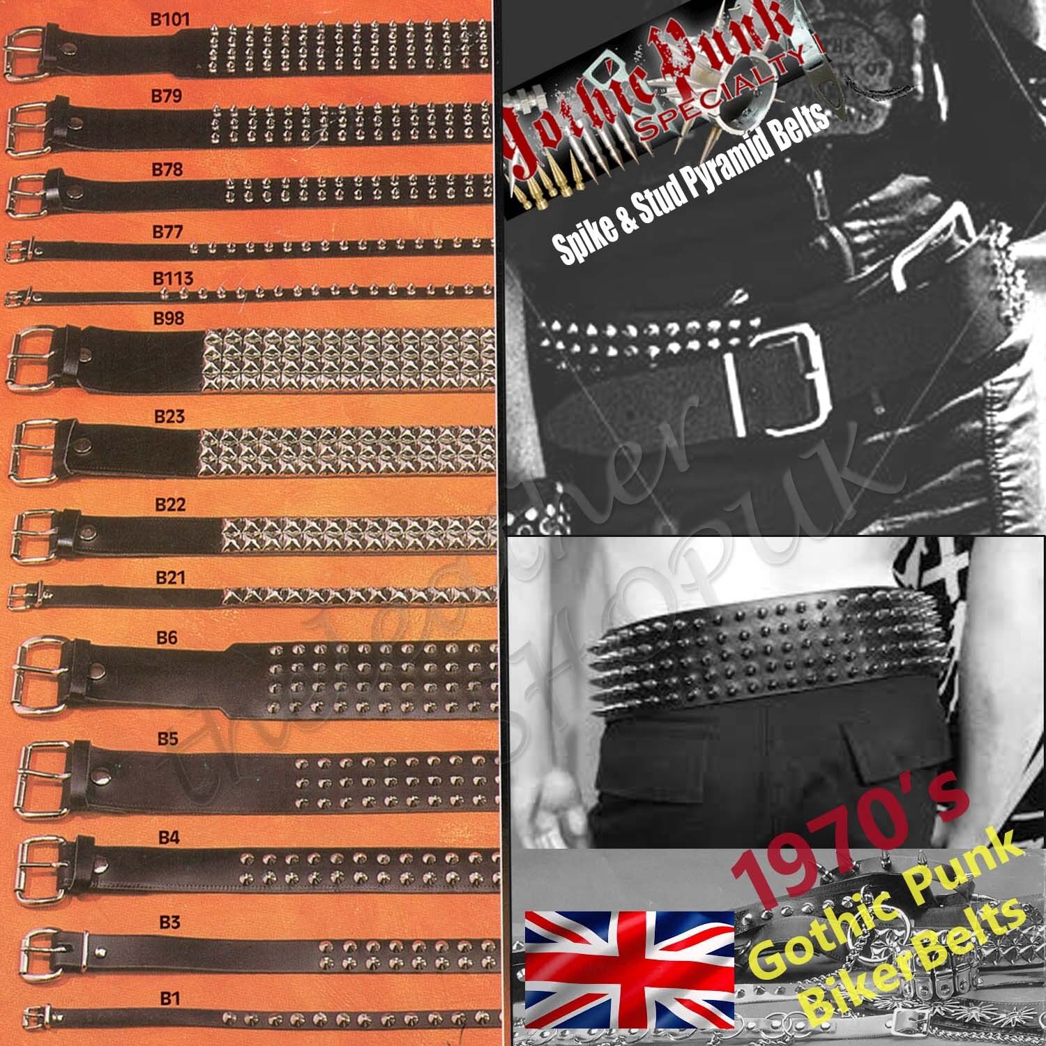 Leather Belts Punk Gothic Rock Studded Bullet Spike & Stud Belts Unisex UK Made | eBay Leather Belts Punk Gothic Rock Studded Bullet Spike & Stud Belts Unisex UK Made | eBay