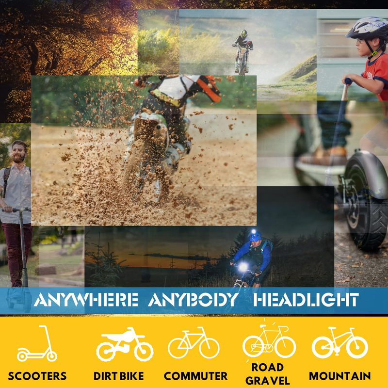 Ultra Bright Bike Light for Night Riding, Rechargeable Bicycle Headlight,Waterpr