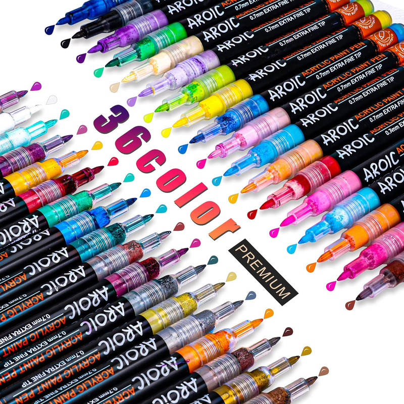Acrylic Paint marker,Pens,Colors 24 Pack for Rock Painting.Permanent,Waterproof