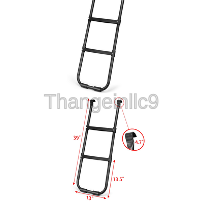 Gardenature Trampoline Ladder-2 Steps Wide-Step Ladder-Black